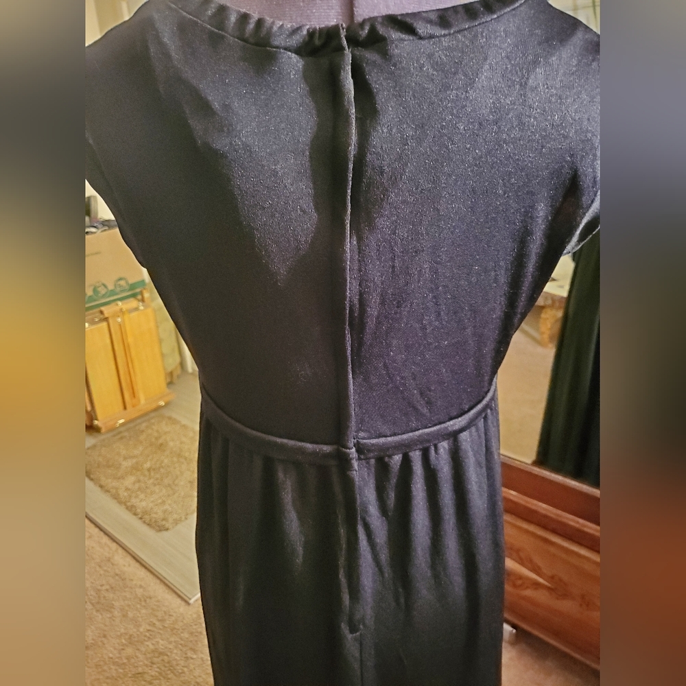 VINTAGE Young Dimensions Saks Fifth Avenue Empire Waist Black Sleeveless Dress - Picture 3 of 7